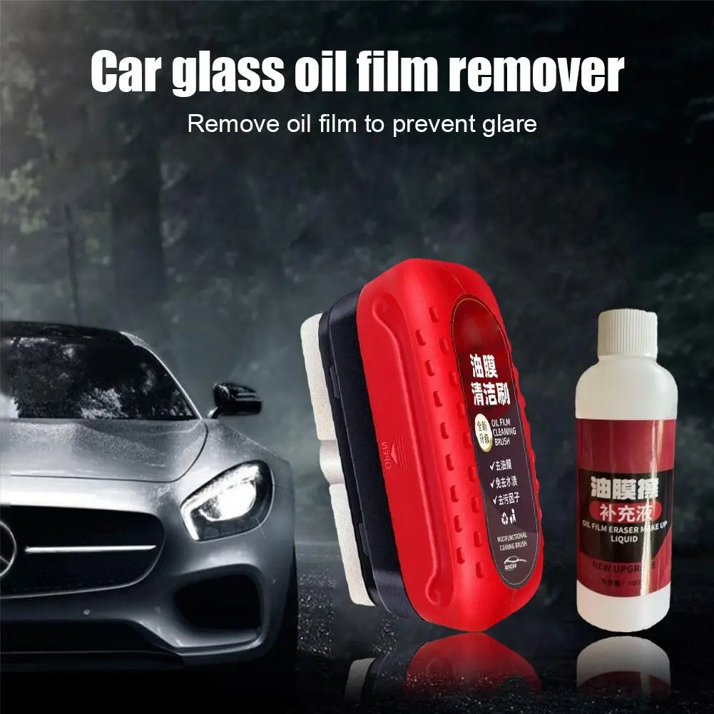 Car Glass Oil Film Remover Automotive Glass Sponge Cleaning Brush Front Inner Windshield Glass Oil Film Cleaner For Car Cleaning