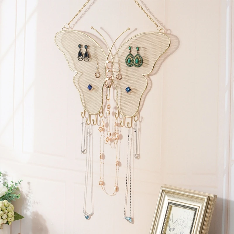 Jewelry Holder Jewelry Display Rack Wall-mounted Butterfly Jewelry Rack 3XUA