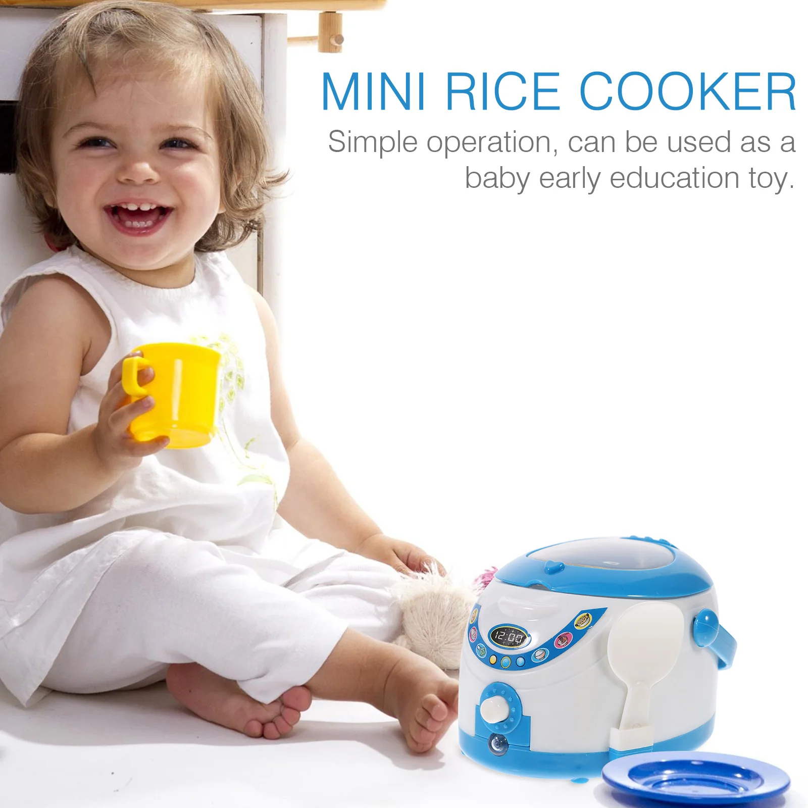 

Simulated Mini Rice Cooker Toy Educational Playing House Supply Kids Plastic Smooth on Cultivate Awareness Housework