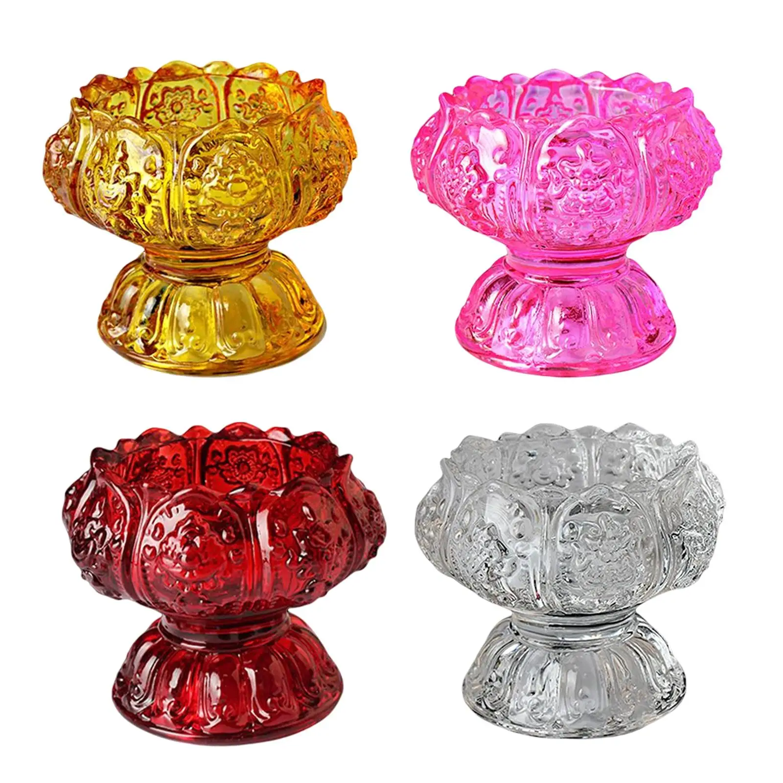 Crystal Lotus Candle Tealight Holder for Office Parlor Romantic Candle Dinners Table Centerpiece Decor