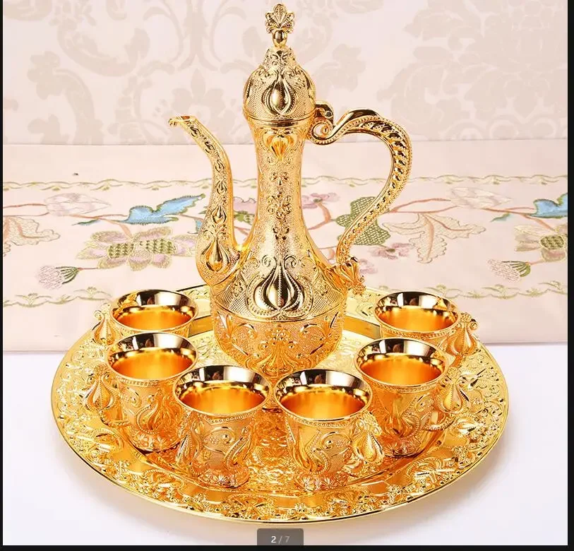 

Золотой металлический набор бокалов для вина Дворцовый набор для вина Наборы из 8 предметов Бокал для ликера Бокал для вина Диспенсер для вина Наборы бокалов для выстрела