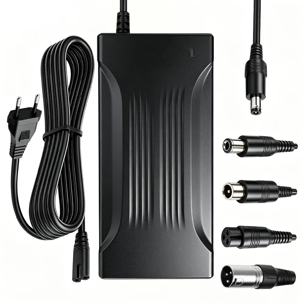 54.6V 2A 3A 4A Lithium Battery Charger for 48V 13S Li-ion Packs Electric Bicycle Scooter Fanless Natural Cooling AC 90-264V Input High Efficiency Short Circuit Overvoltage Overpower Reverse Polarity Protection Anti Spark DC Output
