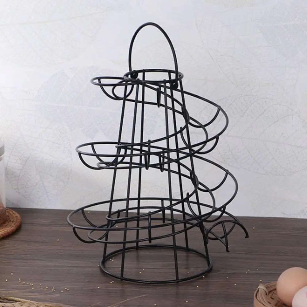 Egg Container Hollow Bottom Egg Holder Spiral Egg Holder Rack with Design Corrosion Resistant Storage Shelf for Eggs for Kitchen