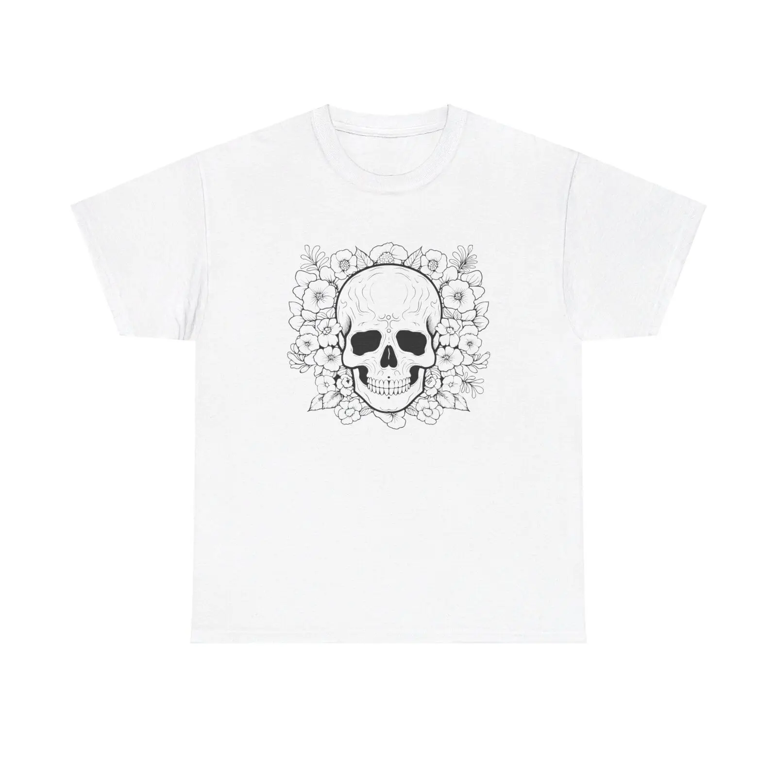 

Floral Skull T Shirt cool roses flower vintage minimal art halloween