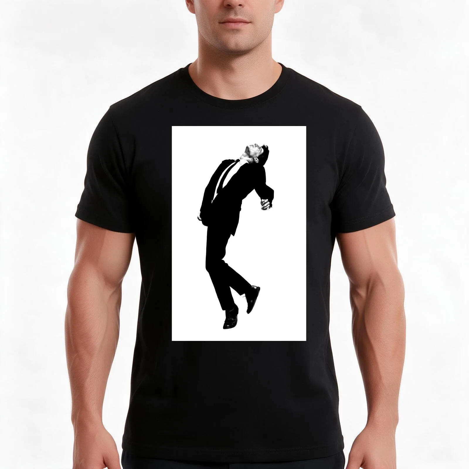 Robert Longo Men in the Cities T-Shirt, Summer Casual Cotton Tee, Oversized Streetwear Tops, Vintage Graphic Print, 100% Cotton