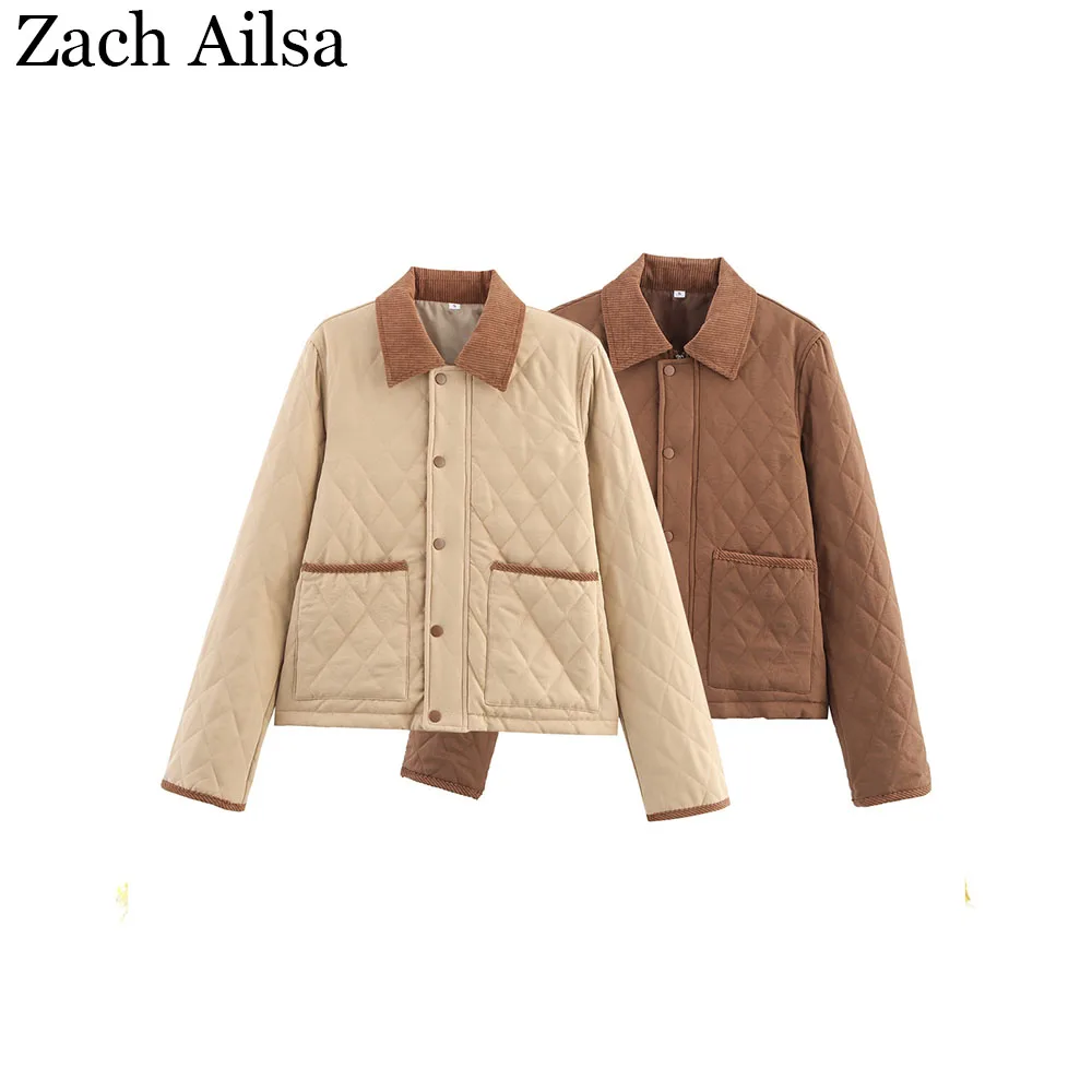 

Autumn and winter new women's clothing fashion simple 2 color comfortable versatile cotton jacket