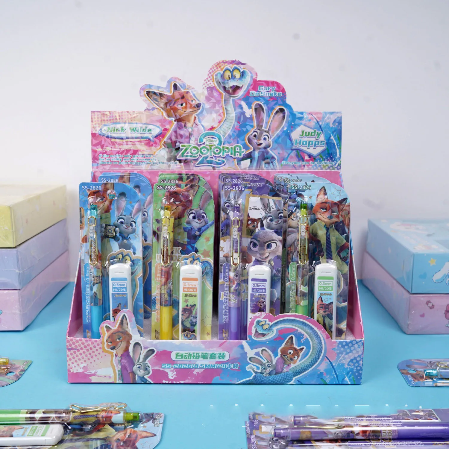 Zootopia 2 Automatic Pencil Set 0.5 Cartoon With Cartoon With Refill Judy Nick Cute Stationery Pen Student Back-To-School Gift