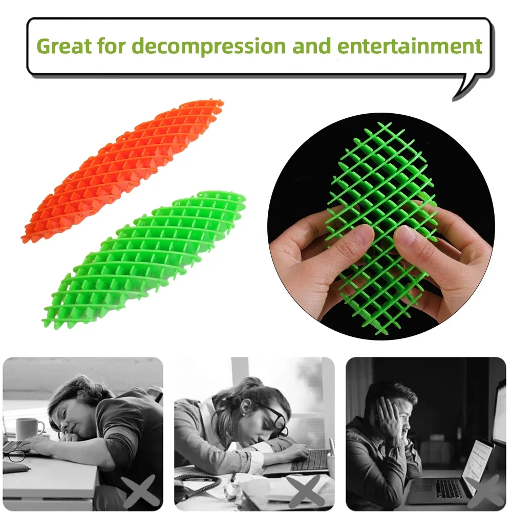 1-3PCS Creative Press telescopico Mesh Kids decompressione portachiavi giocattoli stampa 3D deformazione telescopica palla elastica giocattolo Decor