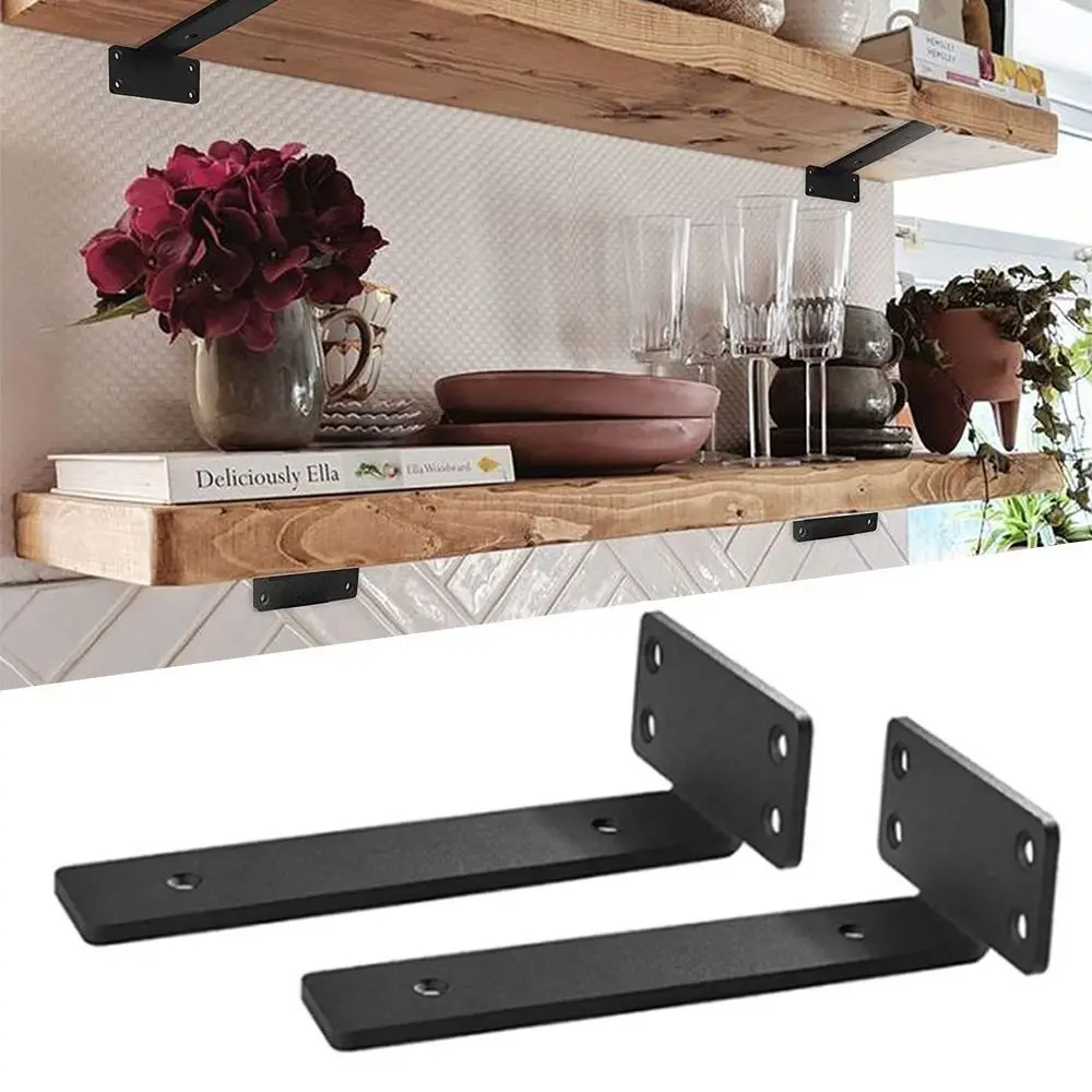Thickened Floating Shelf Brackets Integrated Space-Saving Invisible L Bracke Rust-Resistant Wall-Mounted Furniture Board Support