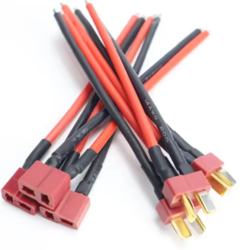 T Plug T-head Male Female Connector with 50mm 100mm 14AWG Silicone Wire Cable for RC Drone Quadcopter Car Boat Lipo Battery ESC