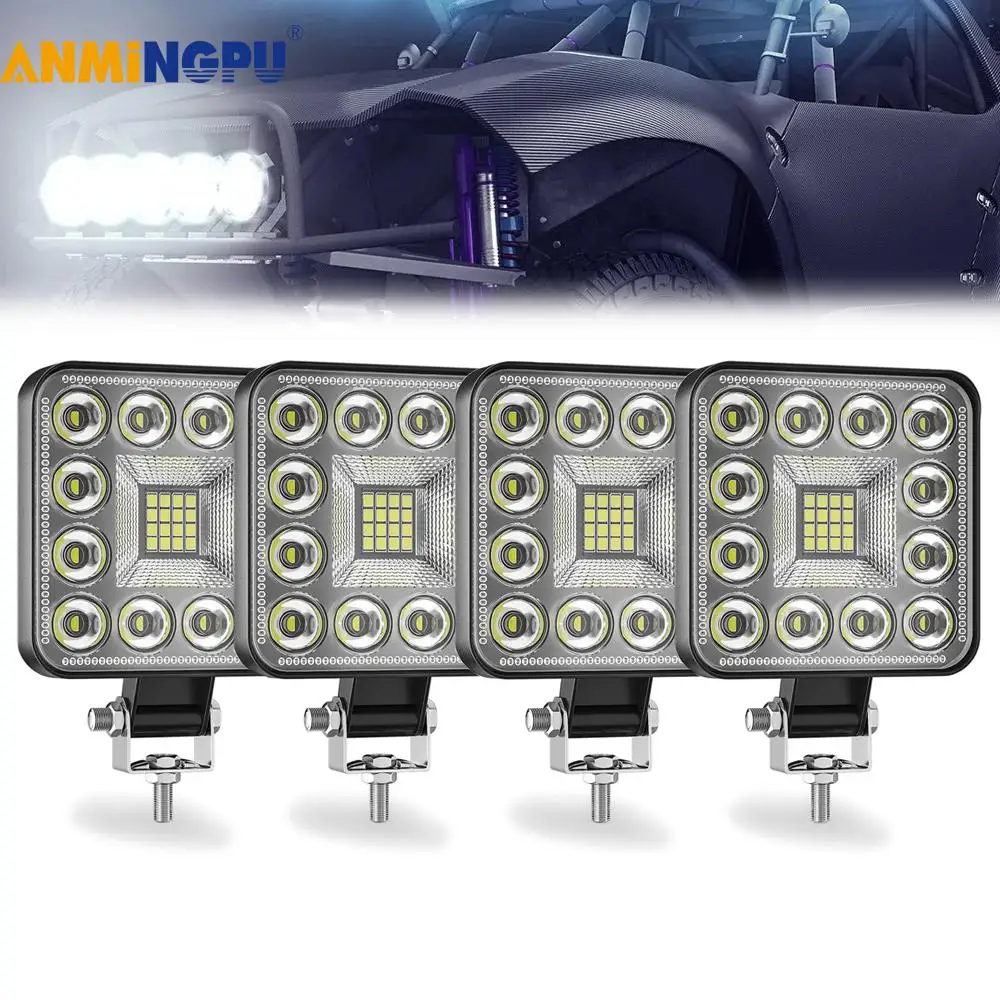 

ANMINGPU 96W Mini LED light Bar Spotlight Car Work Light Offroad For Jeep Truck Boat Tractor ATV Barra LED Headlight 12V 24V