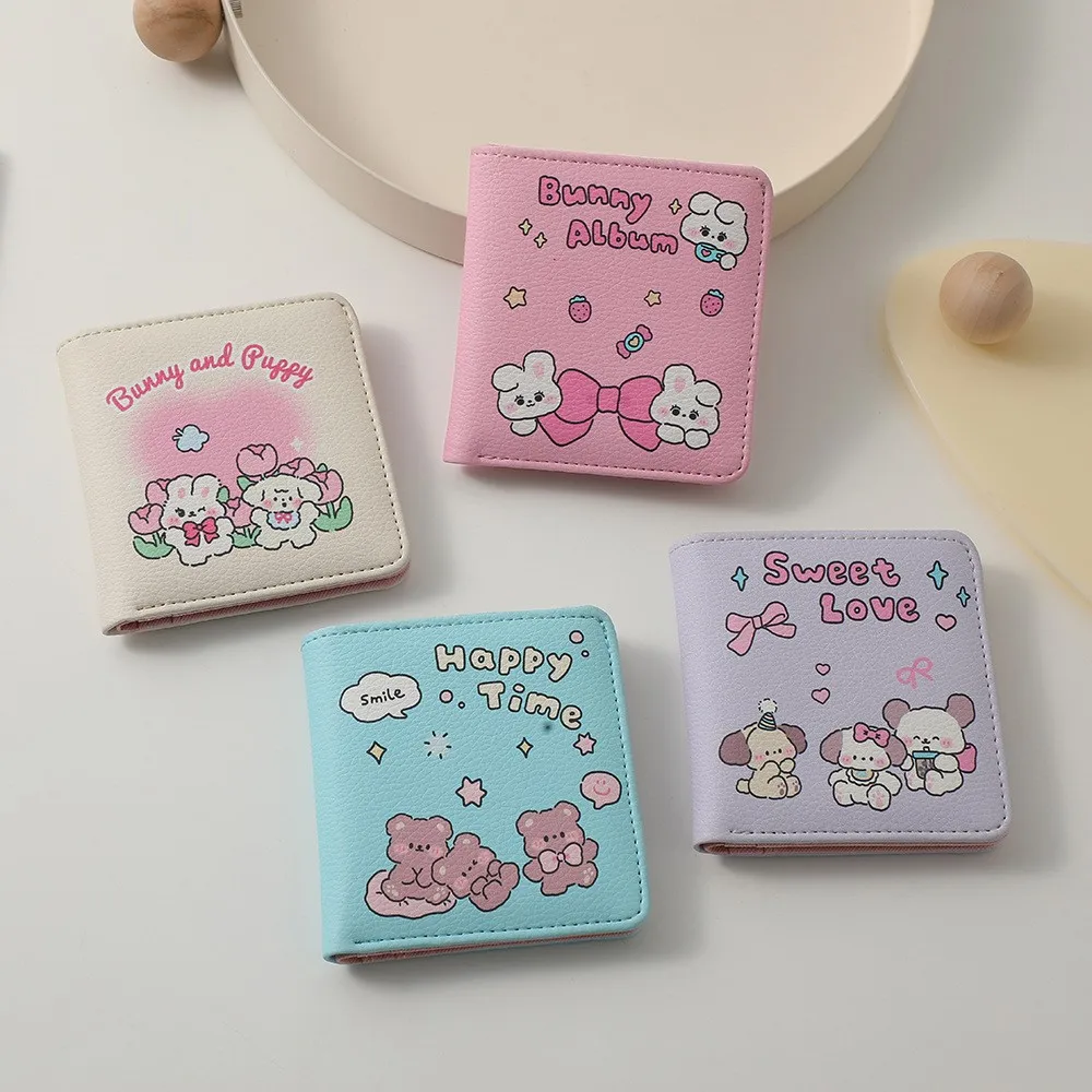 1PC Women\'s Wallet Cartoon PU Coin Purse Small Wallet Cute Girl Short Card Holder Foldable Portable Coin Purses Student Card Bag