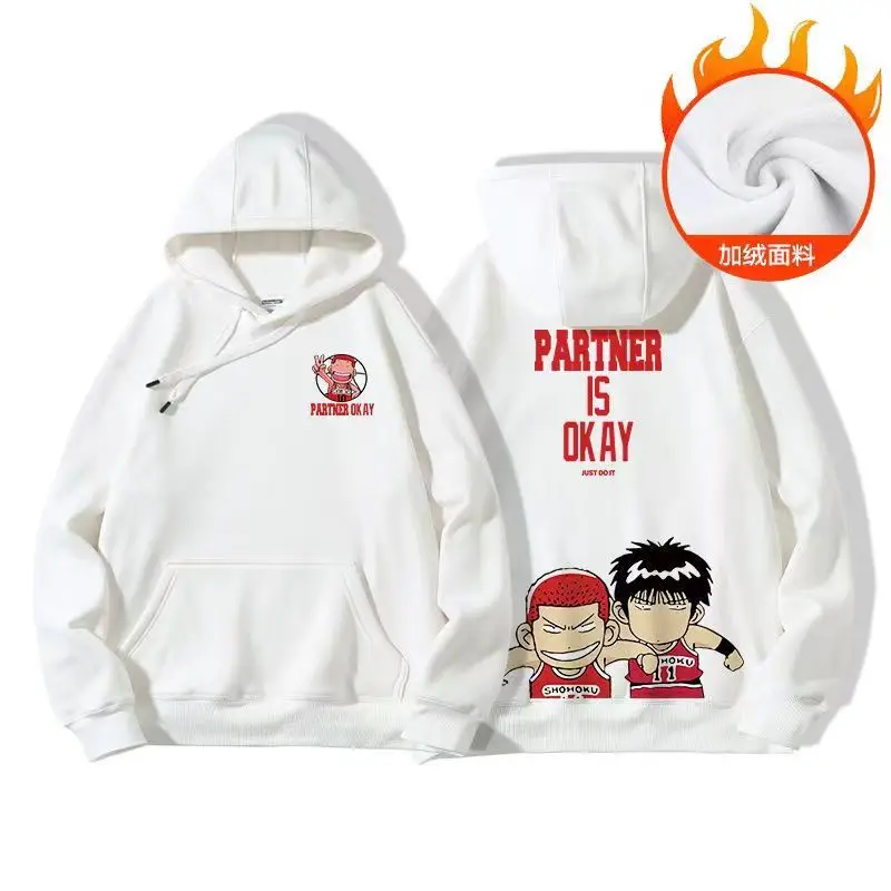 

2025 Slam Dunk Korean Cotton Fleece Mens Womens Hoodie Pattern Print Trend Autumn Winter Clothing Loose Style High Weight Hoodie