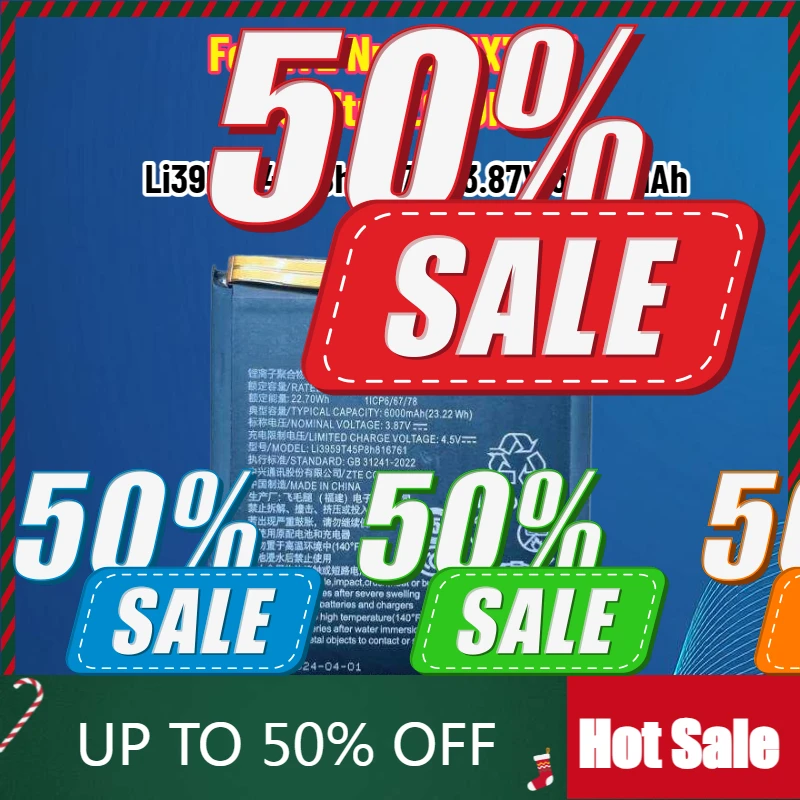 

3.87V 6000mAh Li3959T45P8h816761 Battery For ZTE Nubia NX721J Z60 Ultra Z60Ultra Mobile Phone Battery