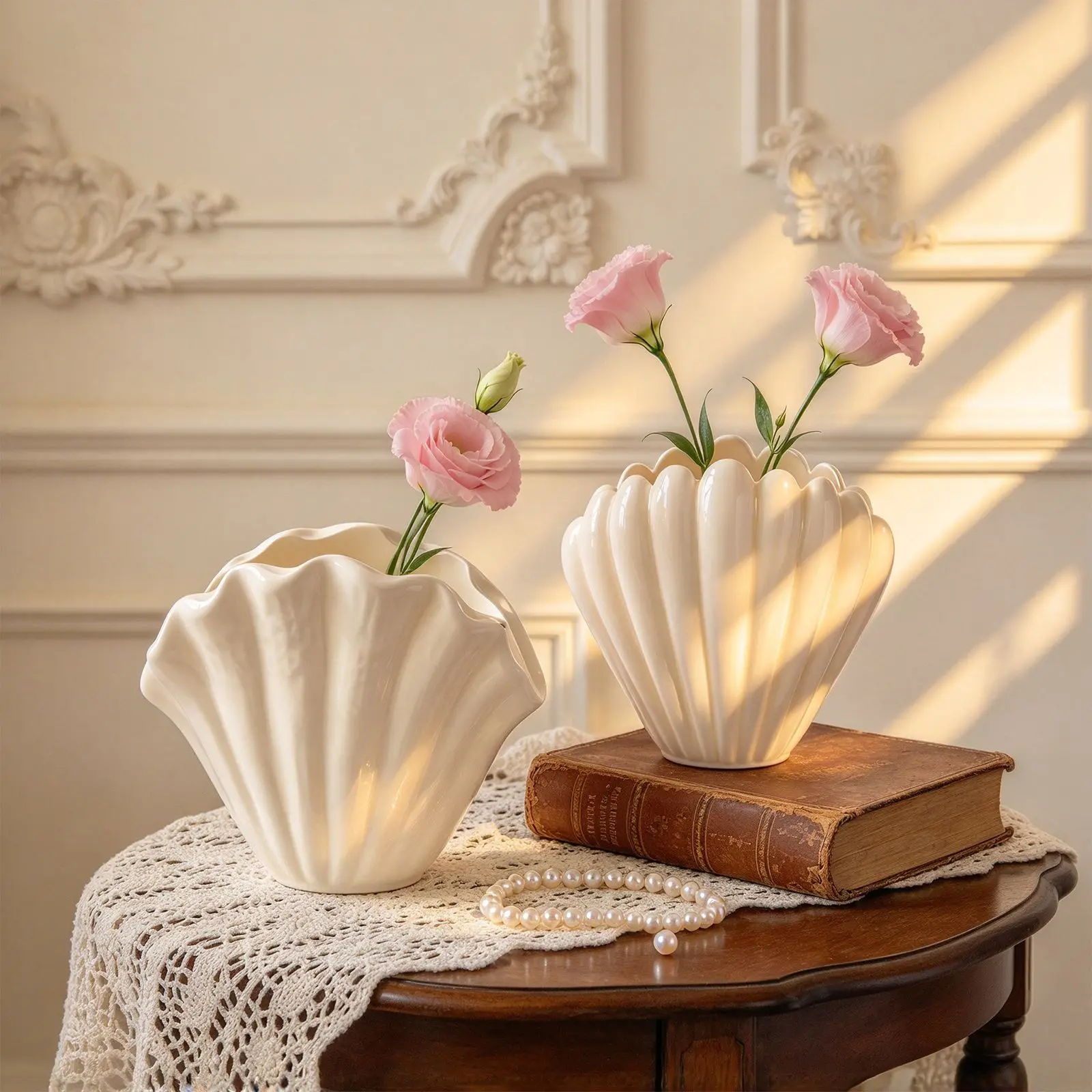 Scallop Vase Plaster Silicone Mold, DIY Handmade Seashell Candle Cup Cement Epoxy Resin Mold, Home Decor Craft Ornament Mould
