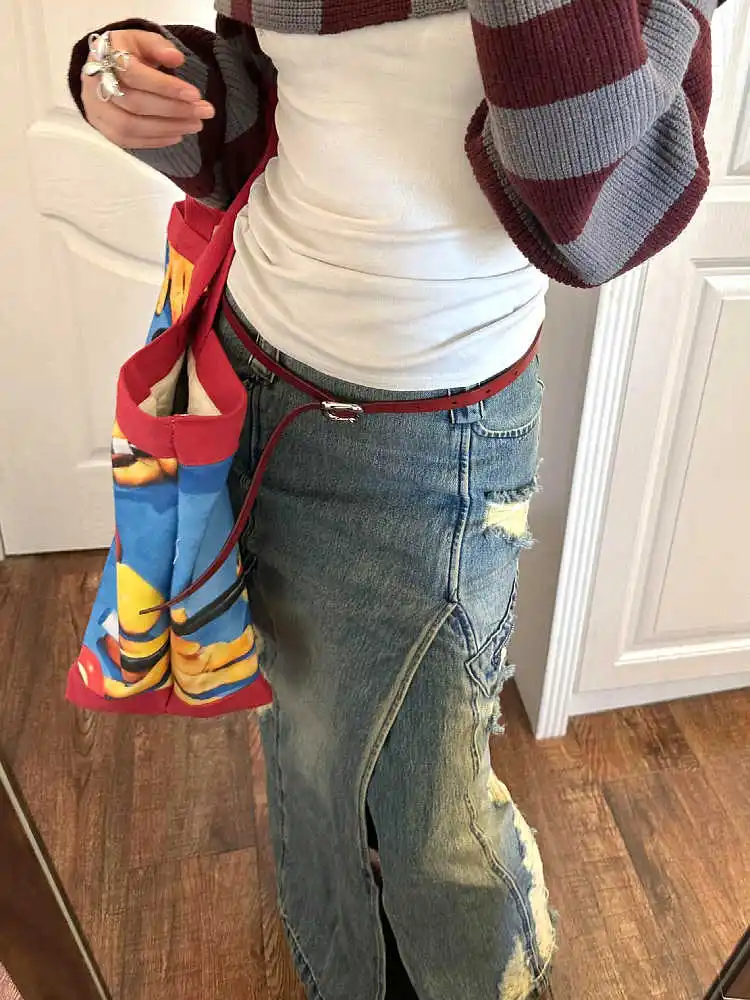 Falda vaquera Vintage Goblin Core coreana Y2k Maxi falda vaquera dividida Kpop Harajuku japonés Grunge 2000s estética Cyber Punk E-girl