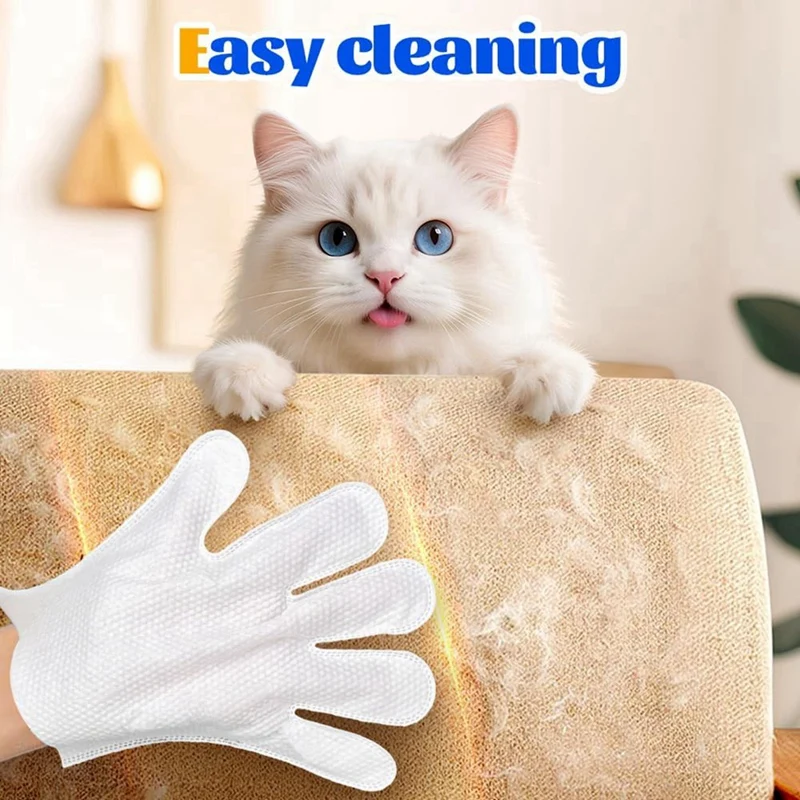 

48 PCS Pet Bathing Wipes for Dogs & Cats, Washing Gloves, Cleaning & Deodorizing Grooming Gloves-ABRM