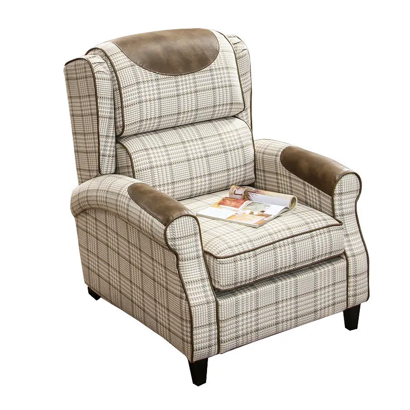 

Mediterranean leather cloth multi-functional rural living room fully equipped small apartment leisure single sofa chair