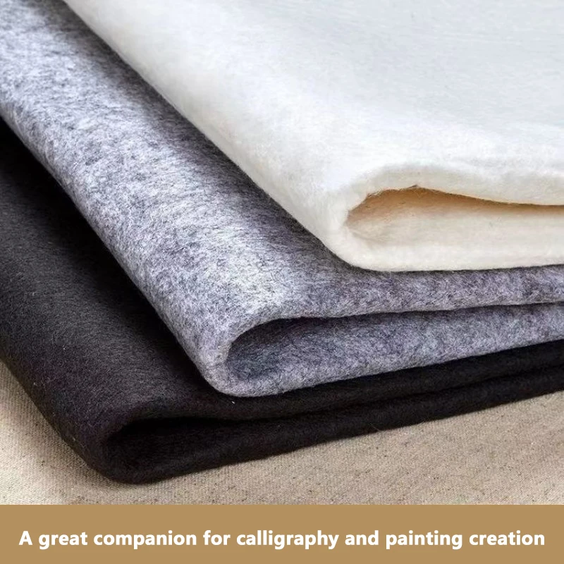 Black/White/Grey Calligraphy Felt Mat, a Felt Pad for Calligraphy and Painting, Protecting the Desktop from Ink Spills