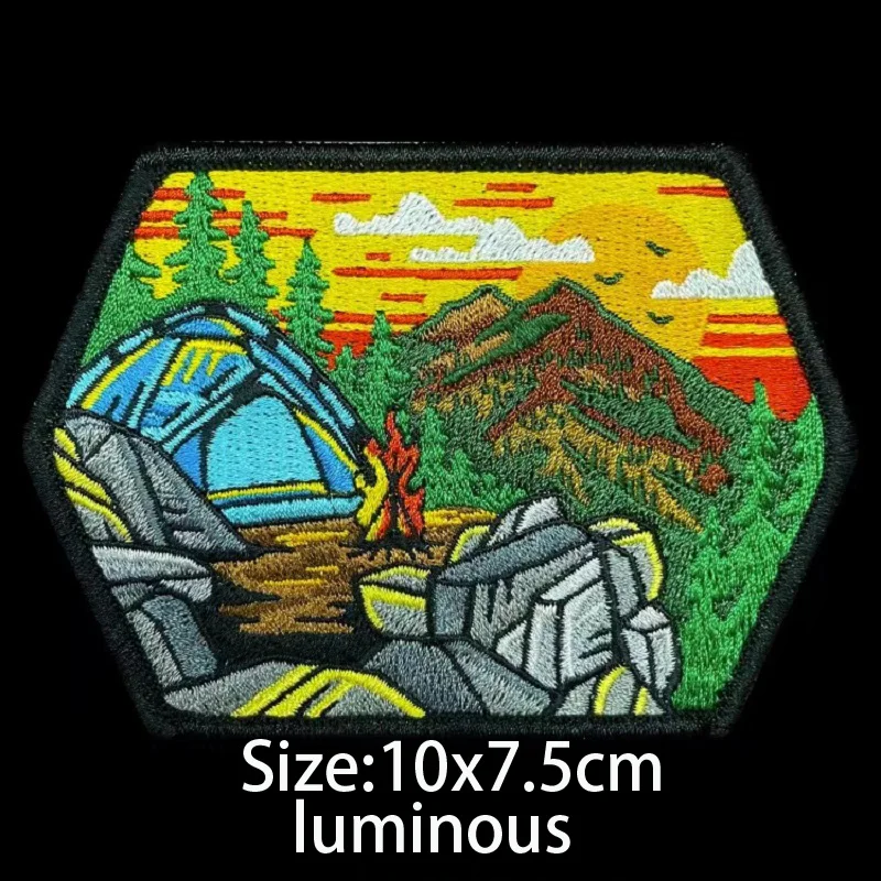 NEUES Design Bergsteiger-Abenteuer 3D-Stickerei-Patch Offroad-Reise Auto DIY Moral-Aufnäher Magisches Armband mit Rucksack-Patch