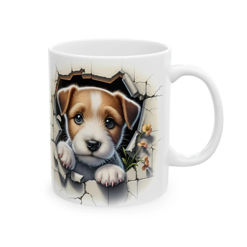 

Custom Pet Name Mug 11oz Personalized Ceramic Coffee Cup with Your Dog/Cat's Name & Photo Customizable Gift for Pet Lovers