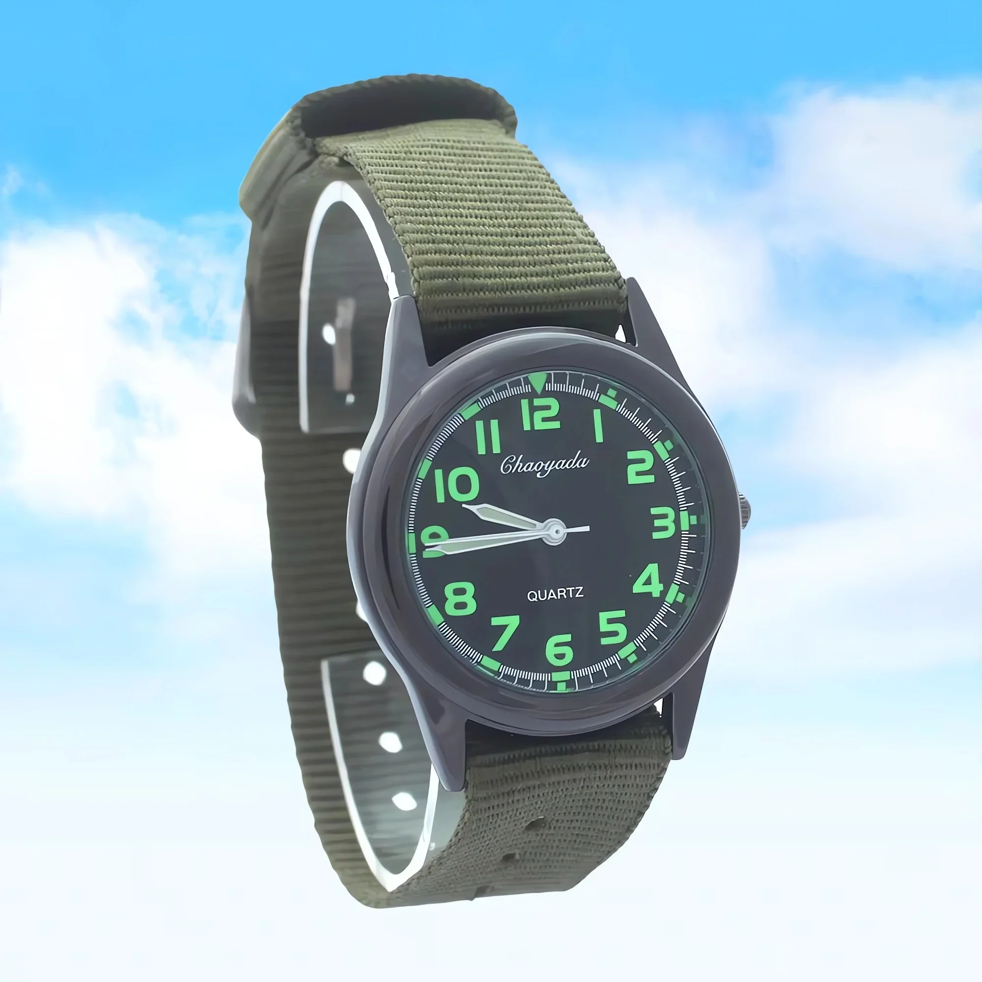 Kids Thin Sport Watch Nylon Fabric Canvas Quartz Dress Wristwatch for Students Children's Fashionable Time-Teller