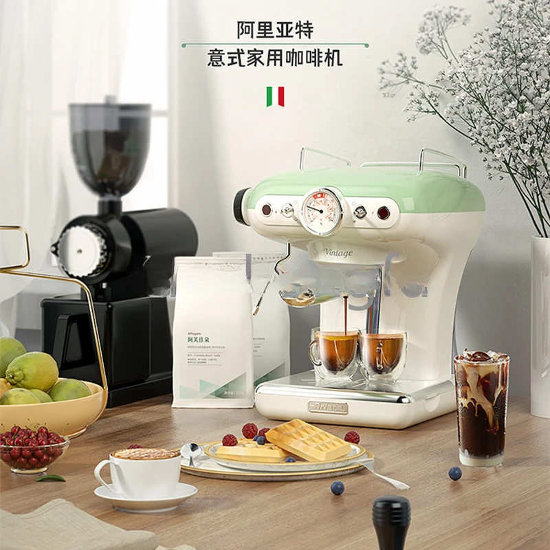 Small Professional Concentrated Steam One Milk Foam Coffee Maker Machine Ariete Home Italian Semi-automatic Retro Coffee Maker