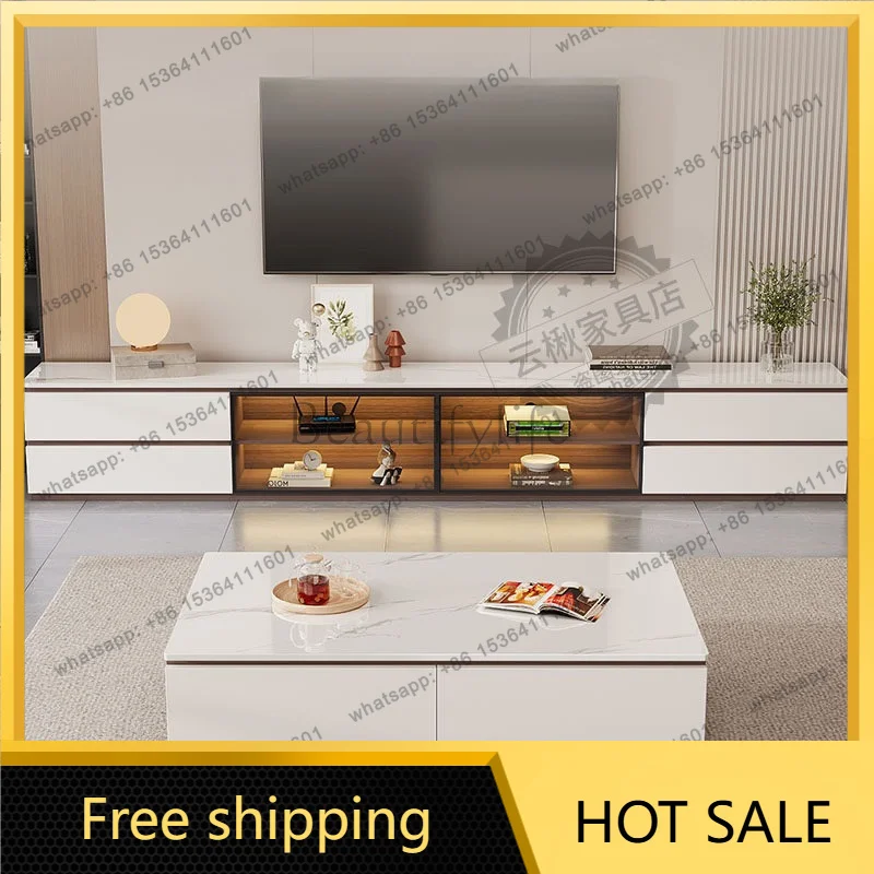LSStorage Organizer Tv Table White Universal Designer Drawers Luxury Display Modern Tv Stands Mobile Muebles Trendy Furniture