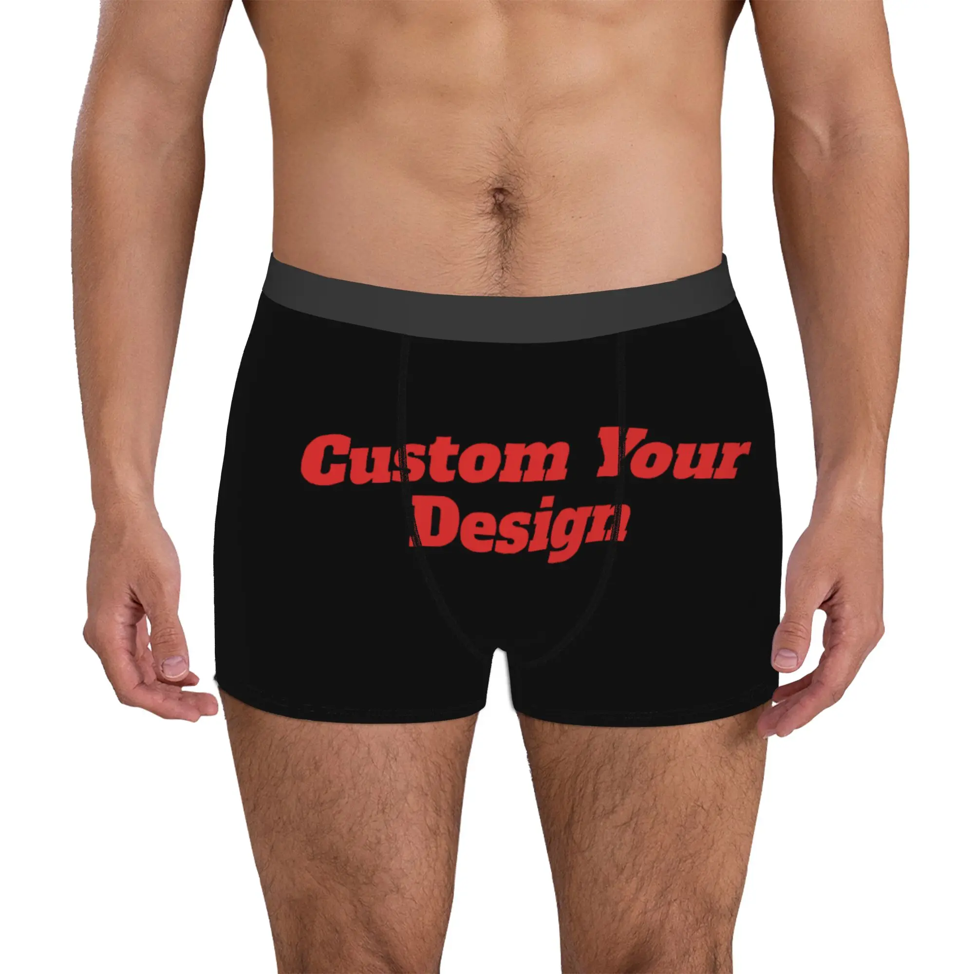 Customized Custom Your Photo Logo Text Underwear Male Printed  Boxer Briefs Shorts Panties Soft Underpants