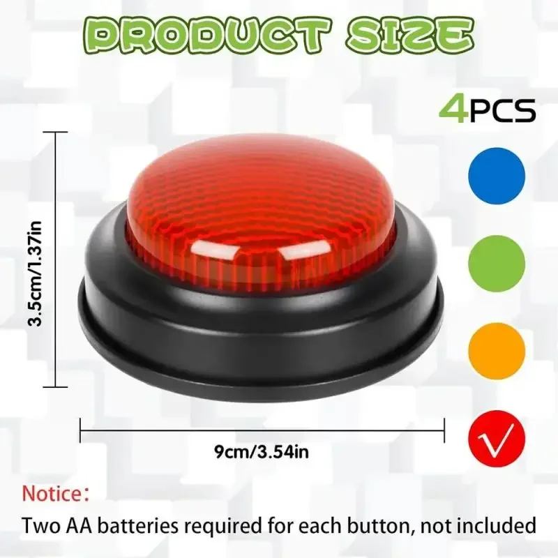 Party Game Contest Question Buzzer Button Family Interactive Game Quiz Light Buzzer Button Illuminated Timer Button Buzzer Alarm