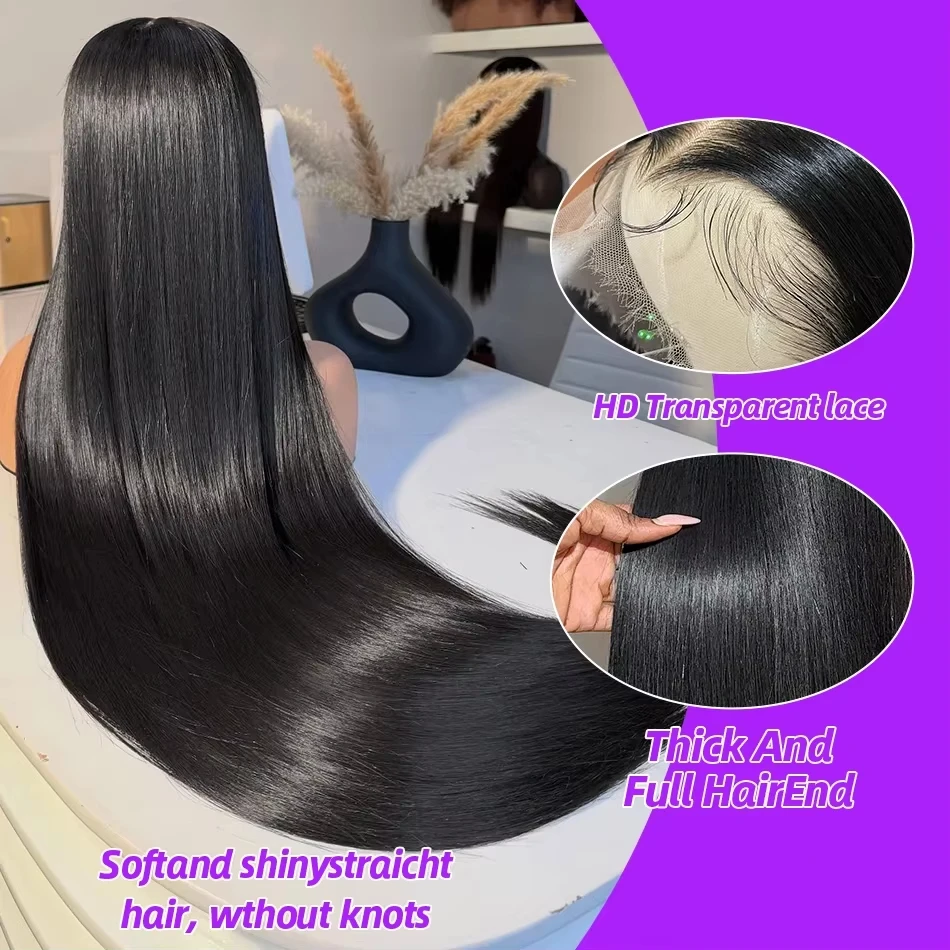 40 Inch Straight Lace Front Wigs Human Hair 13X6 Hd Lace Frontal Wig 13X4 Bone Straight Human Hair Wig Glueless 5x5 Straight Closure Wig