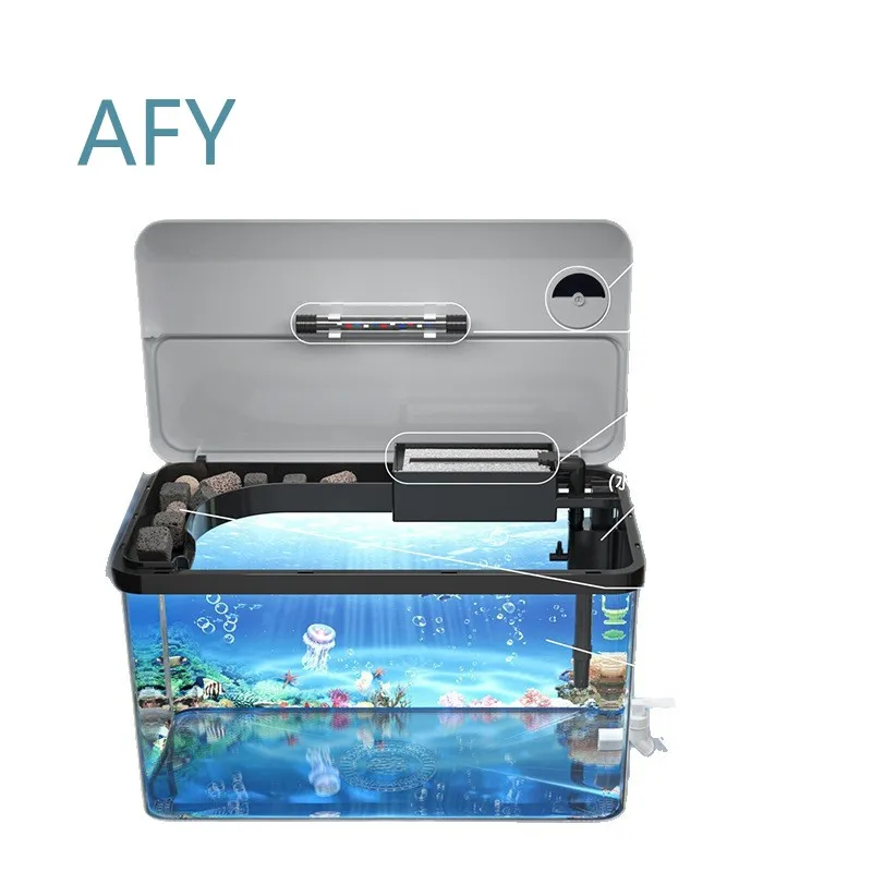 Fish Tank Filter for Small Living Room Desktop Aquarium Oxygenation and Ecological Landscaping All-in-One Machine for