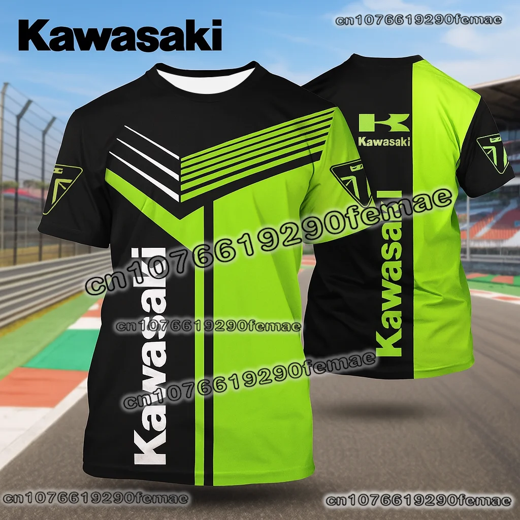 

Удобная мужская гоночная мотоциклетная футболка Kawasaki, летняя дышащая футболка с короткими рукавами, идеально подходящая для верховой езды и спорта на открытом воздухе