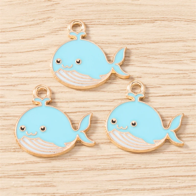 10 Stück Mix süße Meereslebewesen Charms Emaille Oktopus Hummer Krabbe Charms Anhänger für Schmuckherstellung Halsketten Ohrringe DIY Geschenke – Detail 13