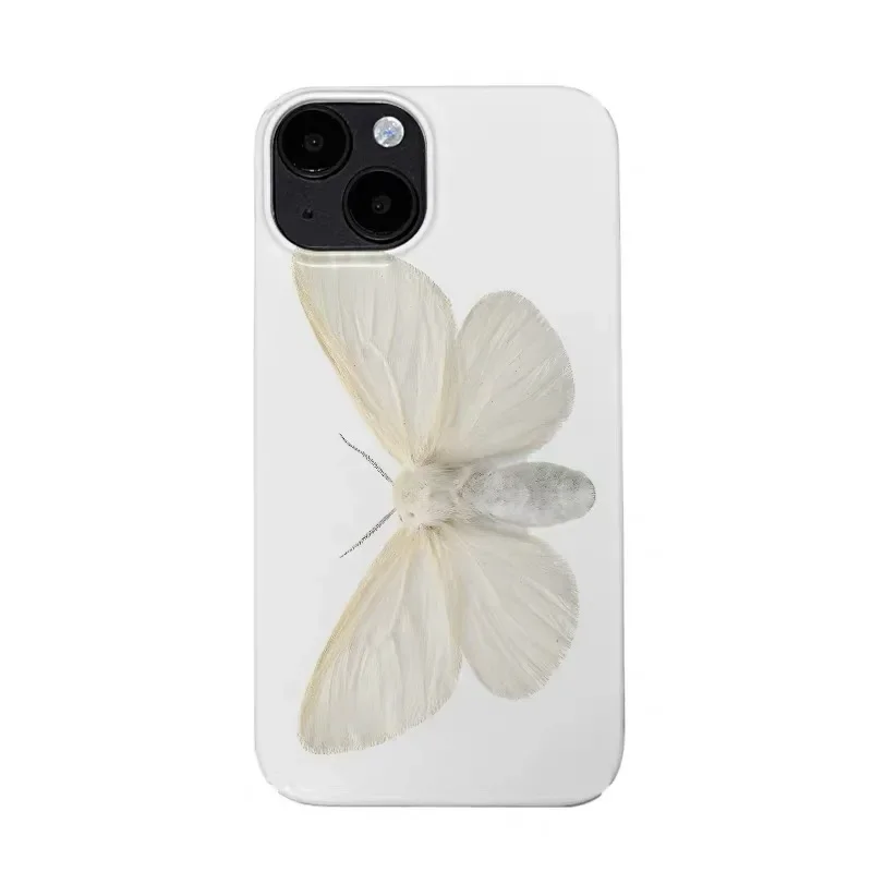 Trendy Ins Beautiful White Butterfly Phone Case For iPhone 17 AIR 16 15 14 13 12 11 Pro Max XR XSMAX 8 PLUS Y2k Minimalism Cover