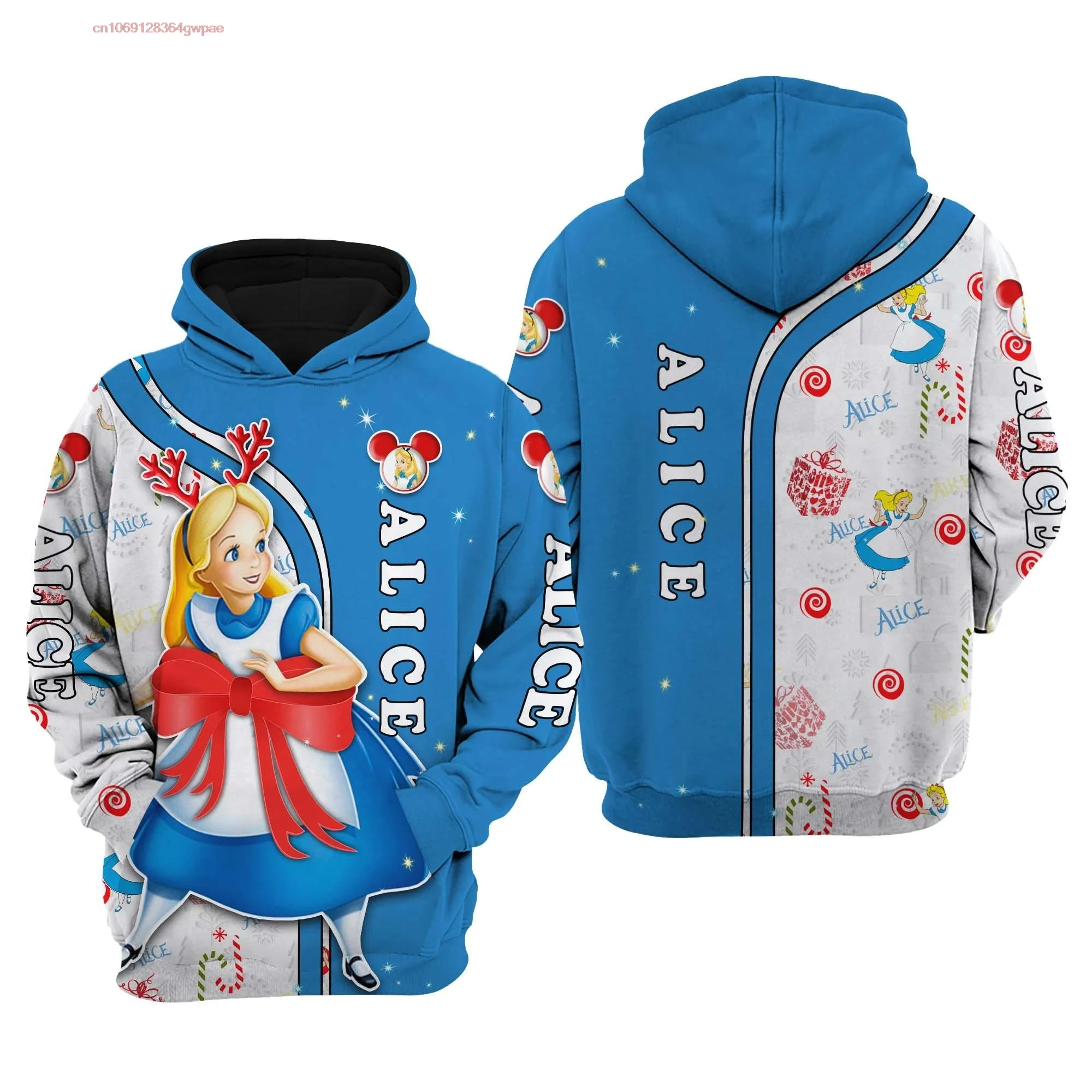 Alice In Wonderland Christmas Disney 3D Hoodie