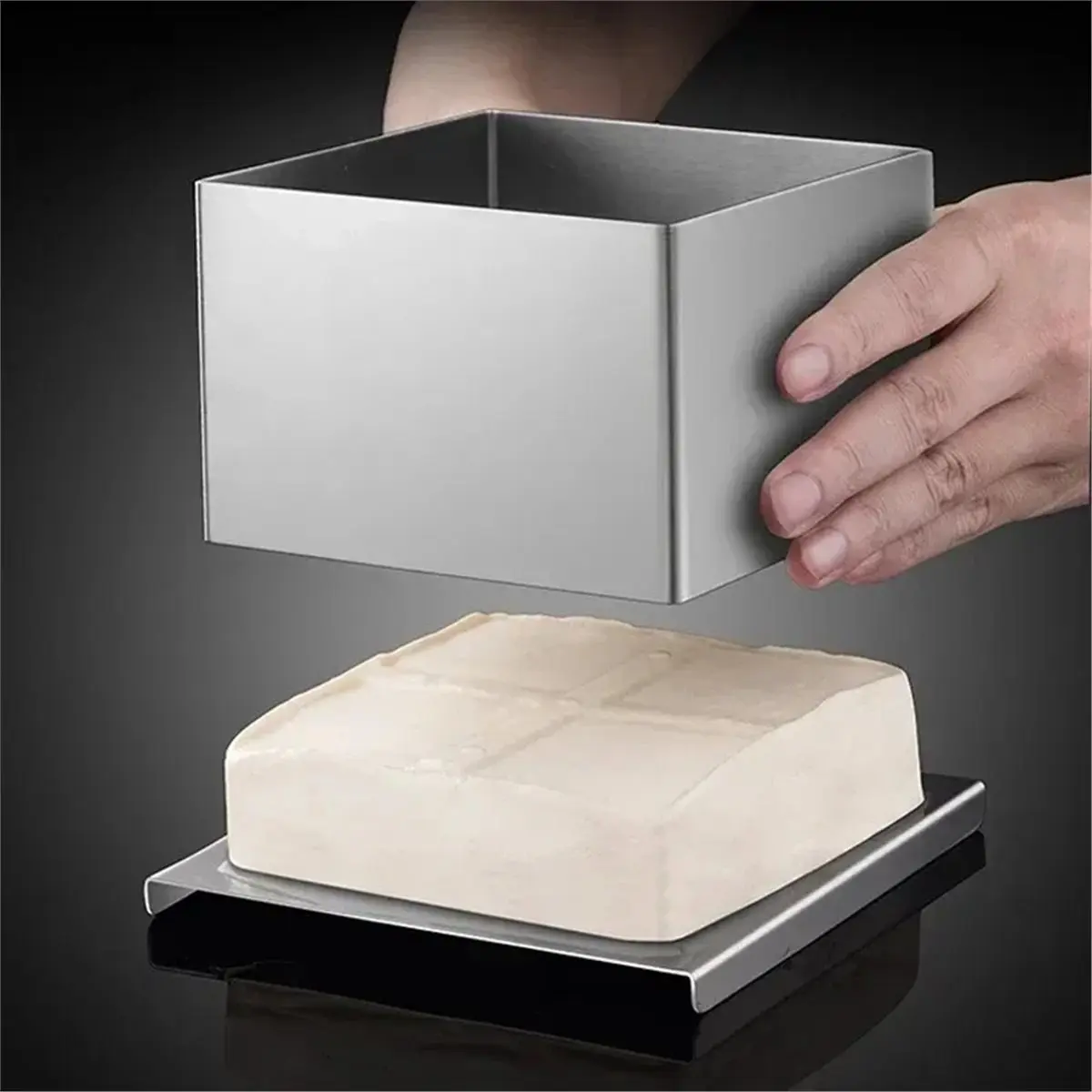 Tofu Making Mold Stainless Steel Square Tofu DIY Making Mold Convenient Home-Made Tofu Box Kitchen Cooking Tools Large