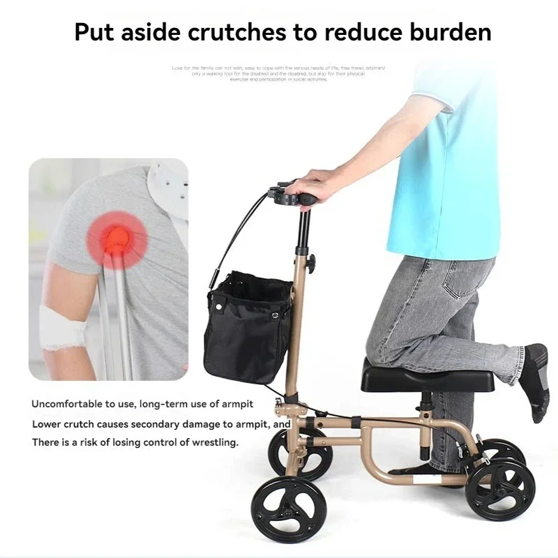 Walking aids for people with disabilities, including crutches, single-leg walkers, wheeled knee walkers, and fracture walkers.