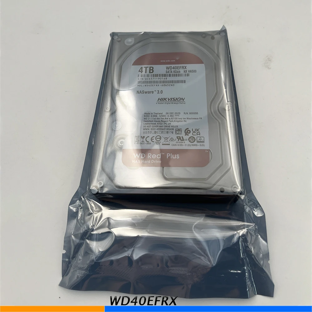 

WD40EFRX 4T 3.5" NAS Storage Server Hard Disk 5400 RPM 64M SATA