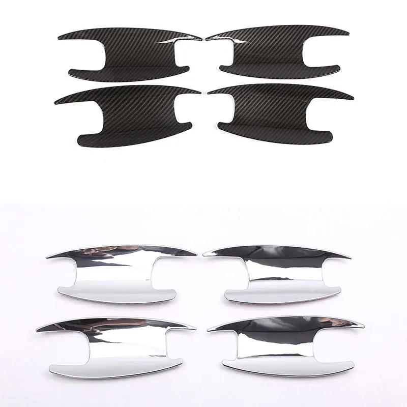 For Mercedes Benz E Class W213 2016-2022 ABS Matt blackBright/carbon fiber Car Door Bowl Cover Trim sticker Car Accessories