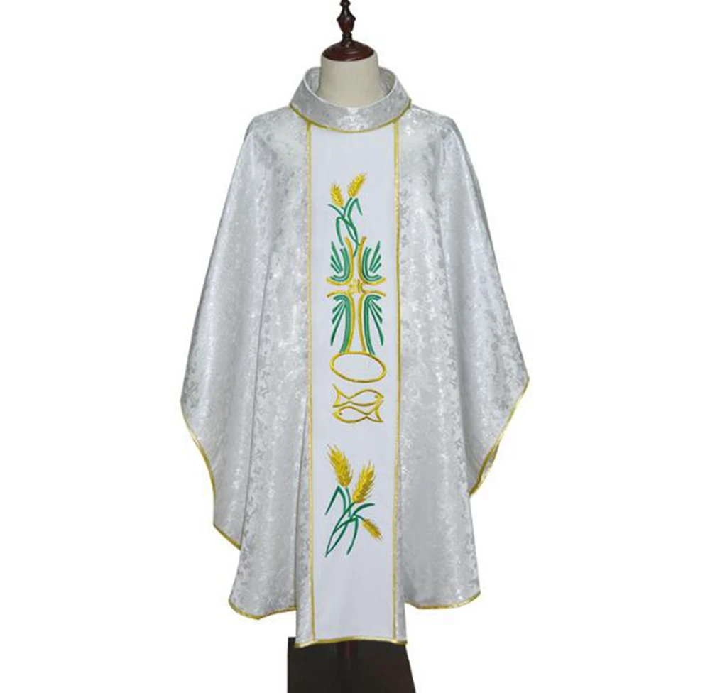 Priest Chasuble Vestments Christian Priest เครื่องแต่งกายผู้ใหญ่ศาสนาคาทอลิก Archbishop เสื้อผ้าพระสงฆ์ชุด