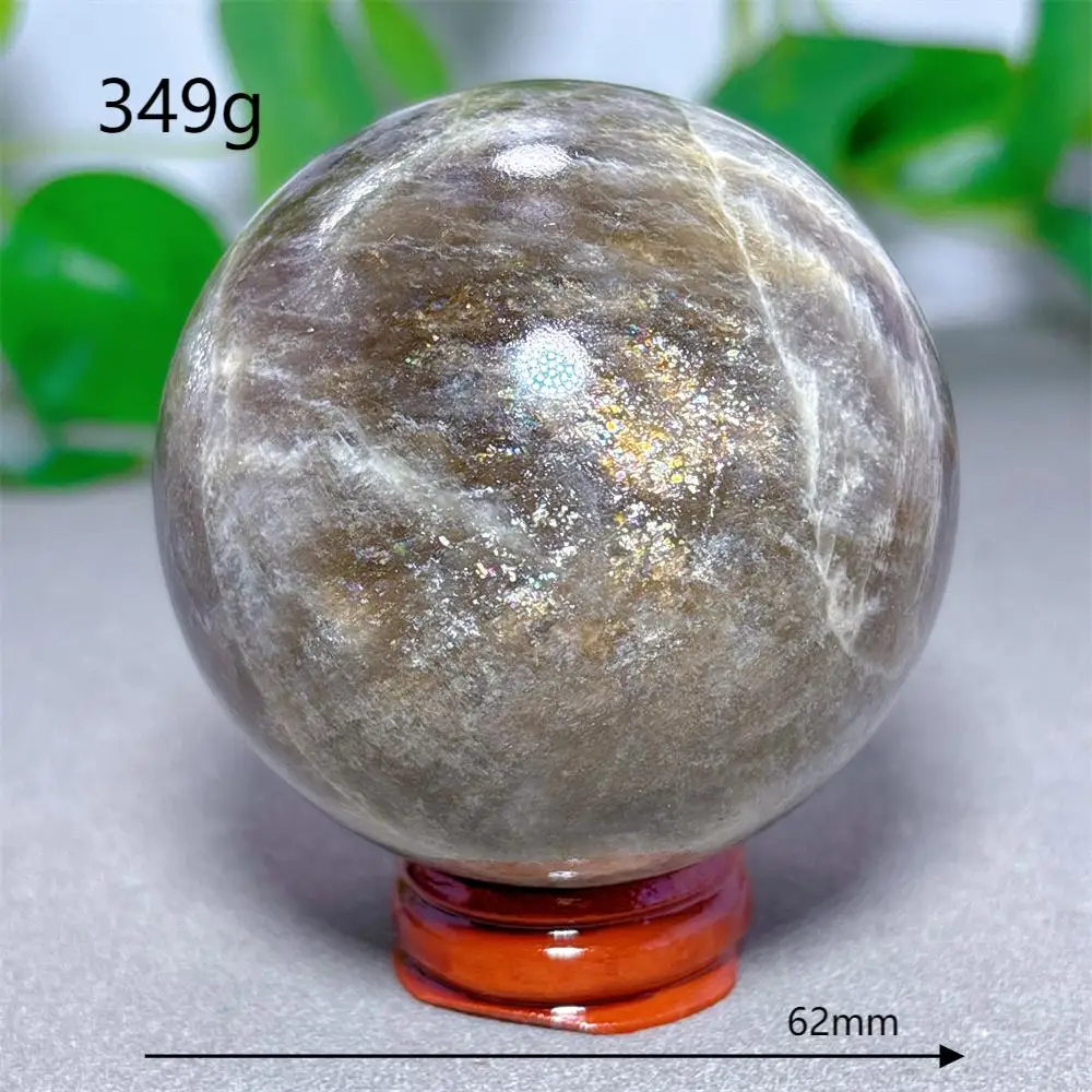 Blauwe Maansteen Bol Kristal Natuursteen Kwarts Mineralen Huisdecoratie Reiki Tuingeschenken Energie Genezing Geluk Liefde +Stand