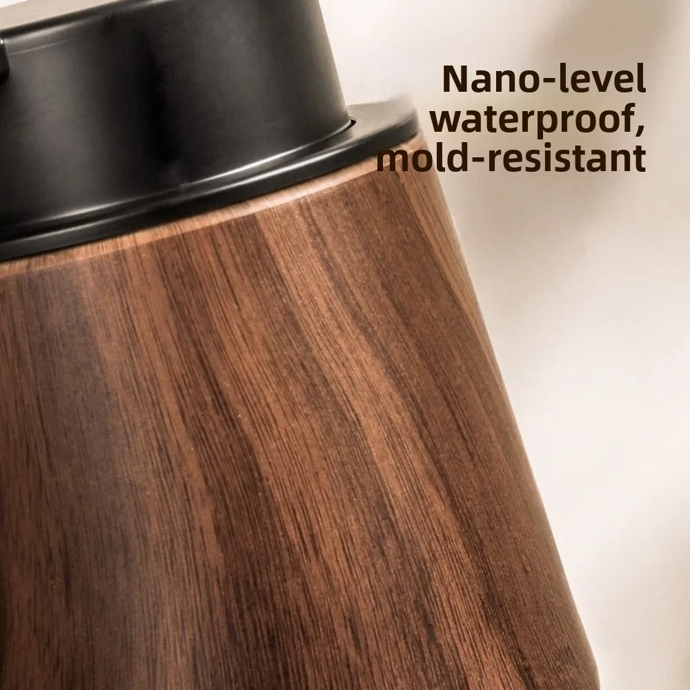 New Walnut Wood Grain Pump Bottle Refillable Portable Hand Soap Foaming Bottle Soap Dispenser Travel