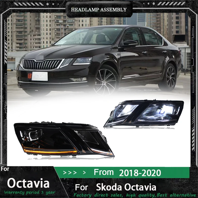 for Skoda  Octavia 2018-2020 Modification LED Daytime Running Lights, Turn Signals and Projector Headlights