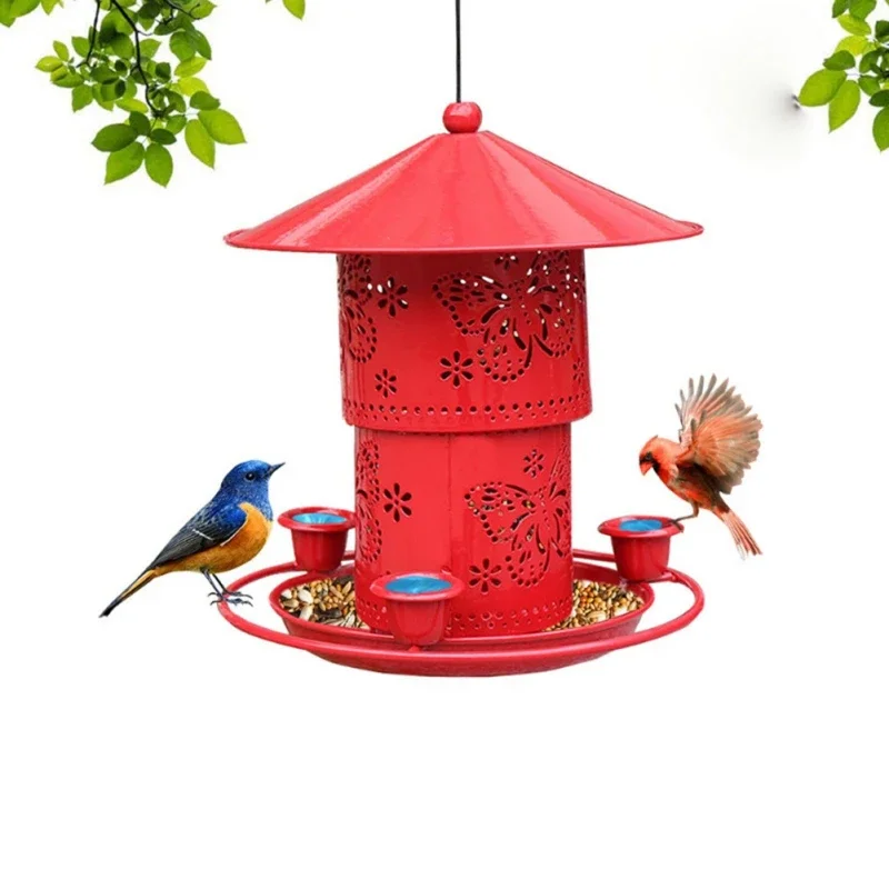 1pc Outdoor Garden Courtyard Hanging Bird Feeder, Garden Automatic Hummingbird Feeder Wild Bird Feeder #