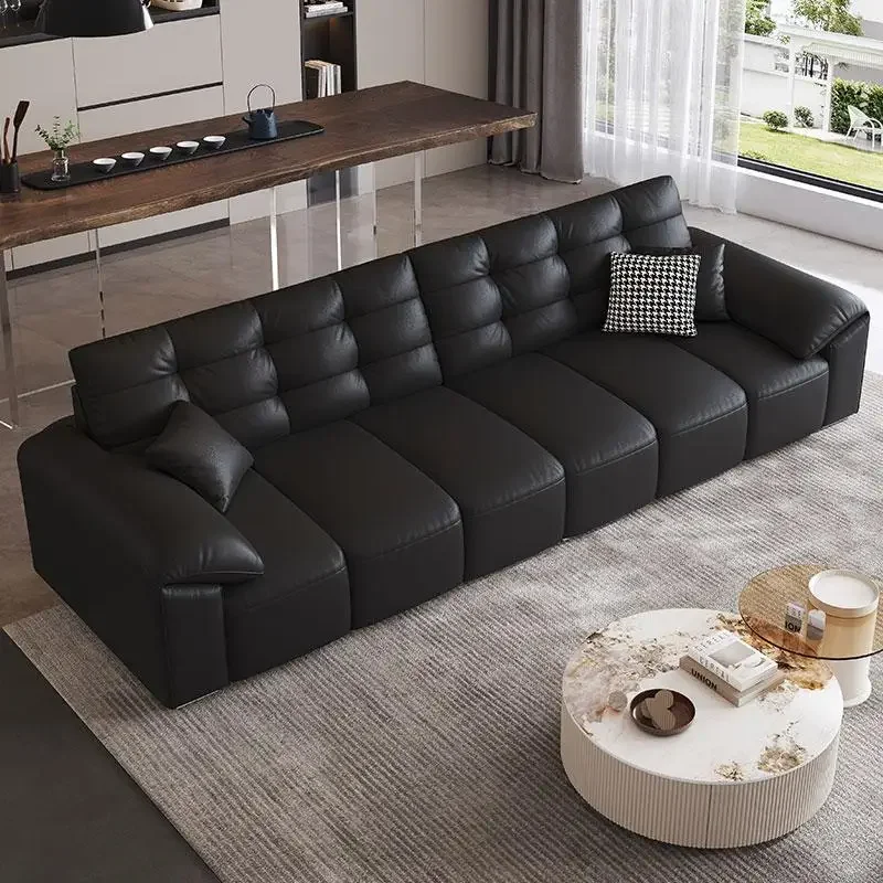 

Дизайнерские черные кожаные итальянские диваны-кровати для гостиной, ленивые диваны-реклайнеры, кресла-реклайнеры, мебель для дома