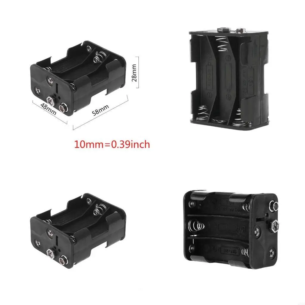  6x1.5V AA Plastic Battery Double Side Spring Box Back-to-back Buckle AA Holder Battery Holder Box Battery for Case Conta