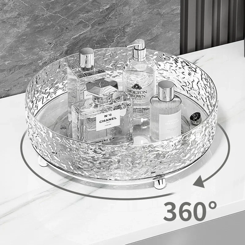 360°Rotating Rotating Spice Rack Organizer for Bathroom Kitchen Countertop Easy Access and Efficient Storage Desktop Storage Box