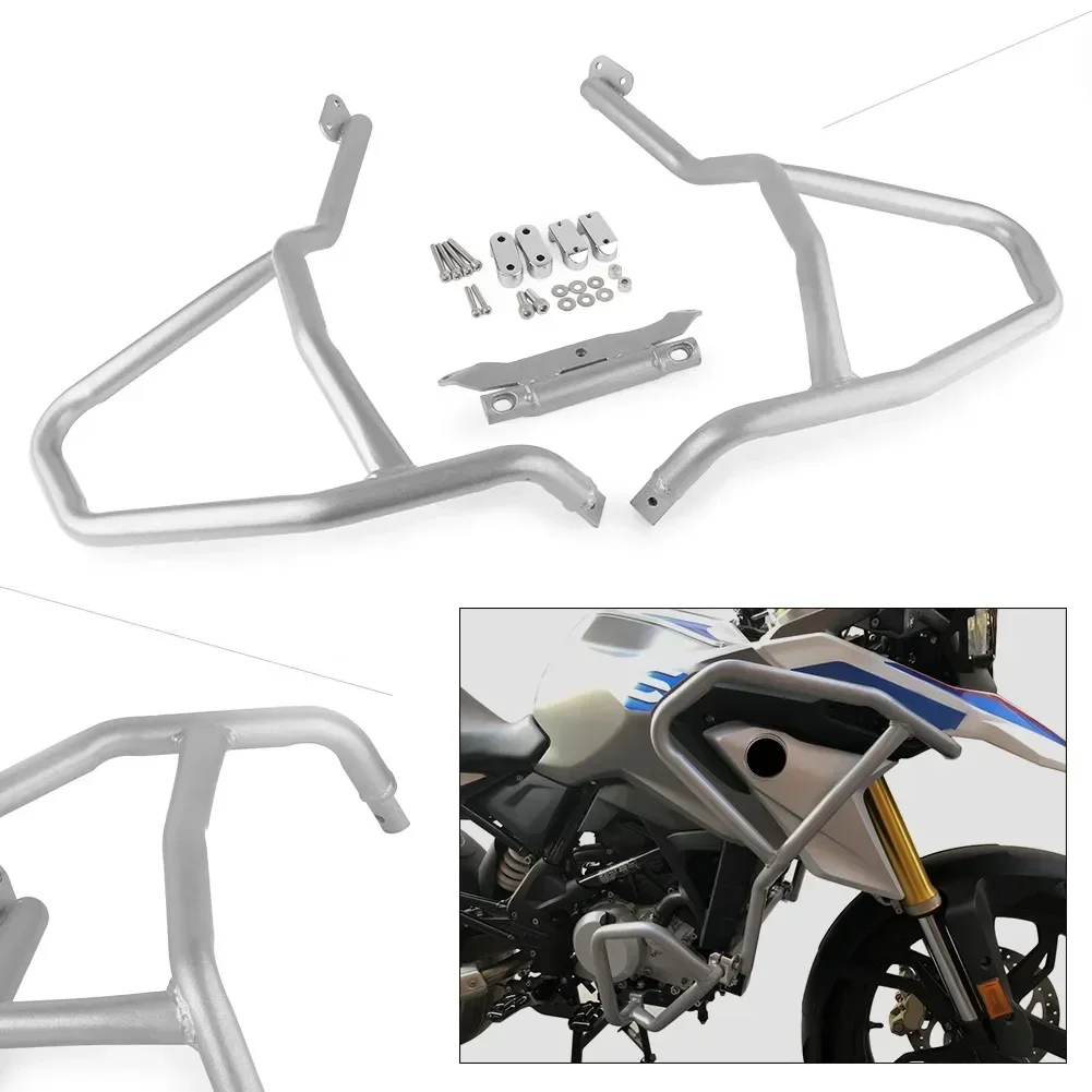 

For BMW G310R 2018/ G310GS 2017-2019 2020 2021 2022 Sliver Motorbike Bumper Upper Crash Bar Extensions Engine Guard