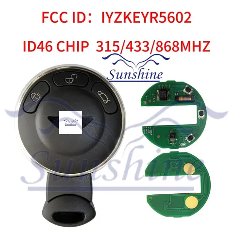 선샤인 KR55WK49333 BMW 원격 315/315lp/434/868mhz Id46 Pcf7953 Bmw 미니 쿠퍼 BMW 키 BMW 미니 키 BMW 미니 원격